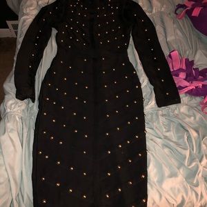 Black Bandage Dress w/ Gold Stones Great Condition